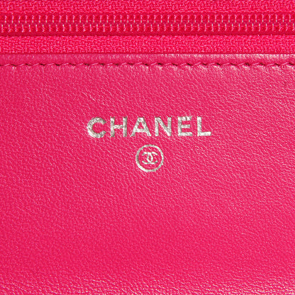 Chanel Lambskin Wallet On Chain WOC Fuchsia 6 of 8