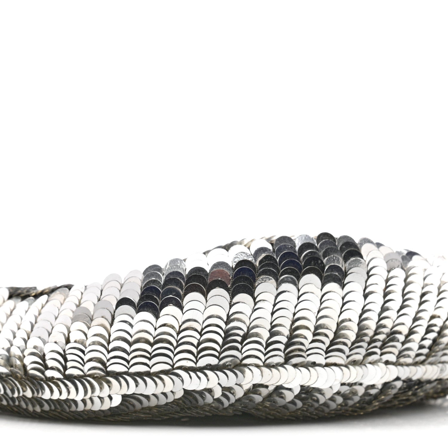Fendi Sequin Paillettes Mini Half Moon Baguette Silver 9 of 15