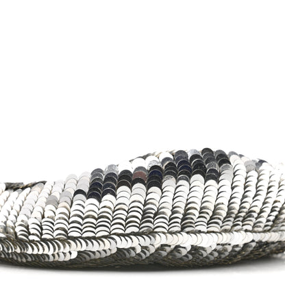 Fendi Sequin Paillettes Mini Half Moon Baguette Silver 9 of 15