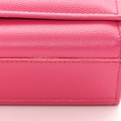 Saint Laurent Grain De Poudre Medium Monogram Kate Satchel Lipstick Fuchsia 12 of 13