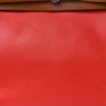 Hermes Toile H Berline Vache Hunter Herbag Zip 31 PM Naturel Rouge H 9 of 17