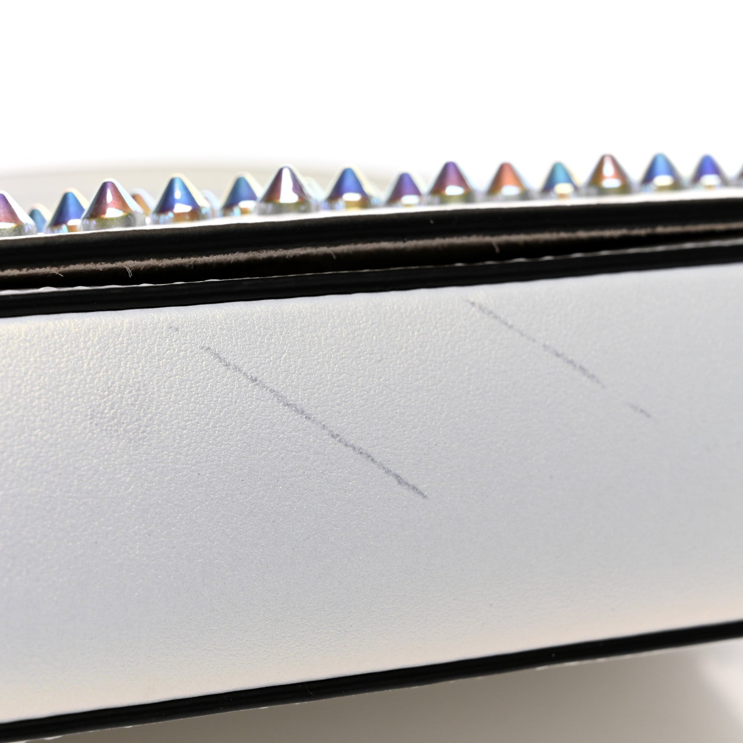 Christian Louboutin Metallic Calfskin Spiked Zoompouch Crossbody Snow Silver 10 of 10