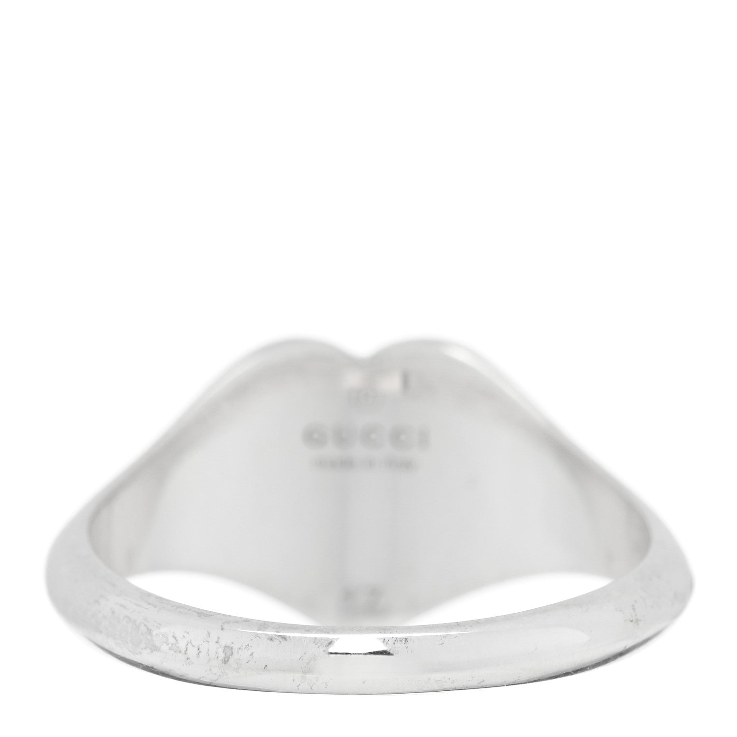 Gucci Sterling Silver Enamel Heart Ring 57 8 Red 3 of 4