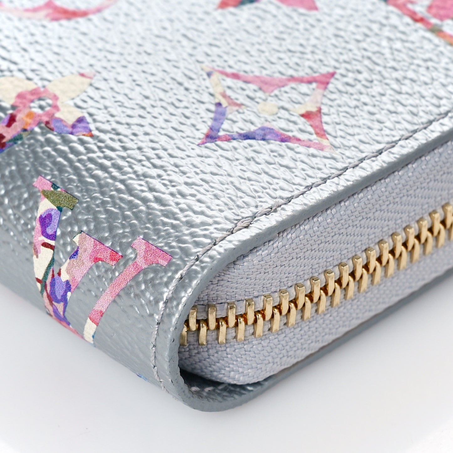 Metallic Monogram LV Garden Zippy Wallet Silver
