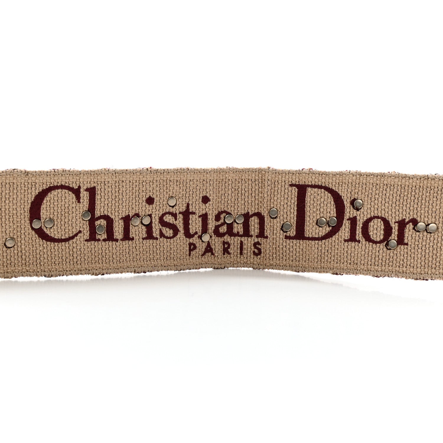Christian Dior Oblique Studded Shoulder Strap Burgundy 3 of 5