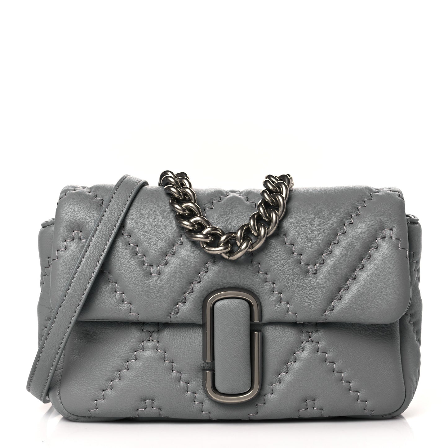 Calfskin Quilted The J Marc Shoulder Bag Wolf Grey