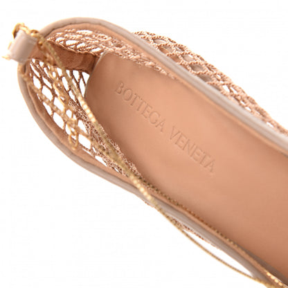 Bottega Veneta Mesh Calfskin Chain Stretch Pumps 39.5 Beige 8 of 10
