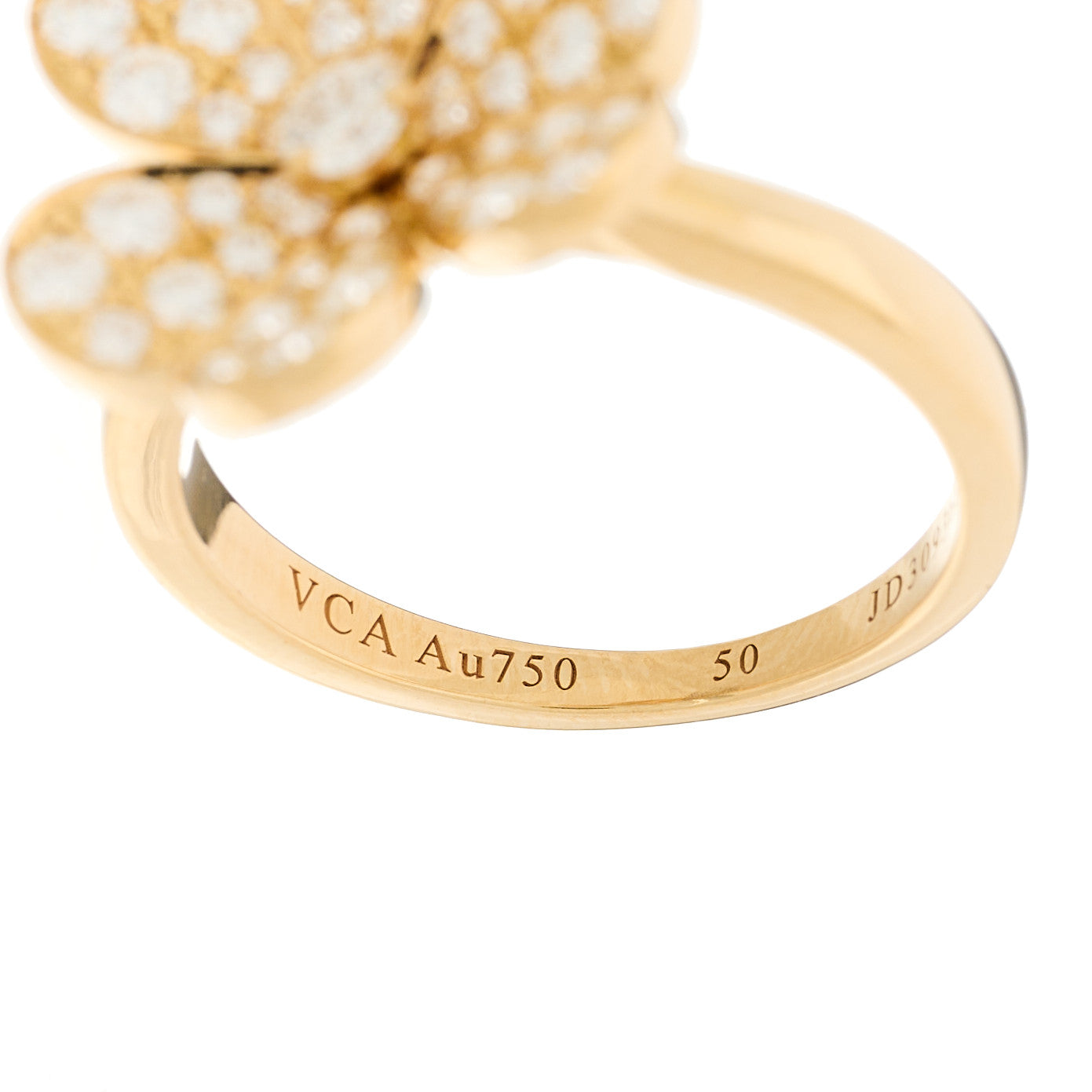 18K Yellow Gold Diamond Small Frivole Pave Ring 50 5.25