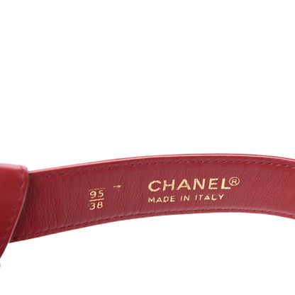 Chanel Lambskin Quilted Flap Waist Belt Bag 95 38 Red 11 of 12