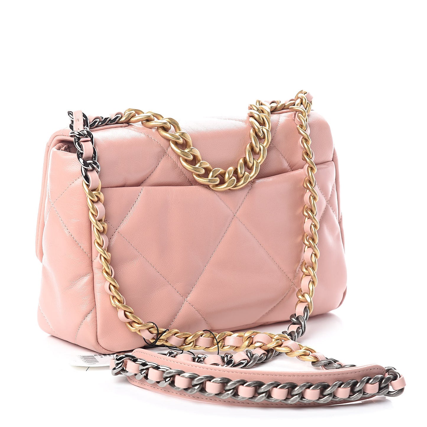 Goatskin Quilted Medium 19 Flap Light Pink