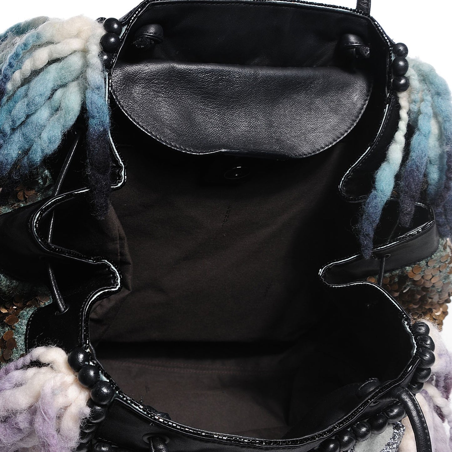 Wool Sequin Calfskin Ricami Embroidered Pillow Grande Voodoo Tote