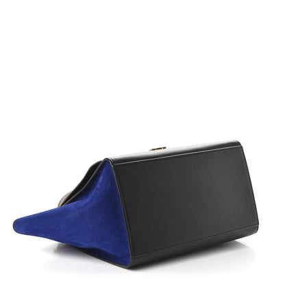 Celine Drummed Calfskin Suede Medium Tri-color Trapeze Indigo 4 of 10