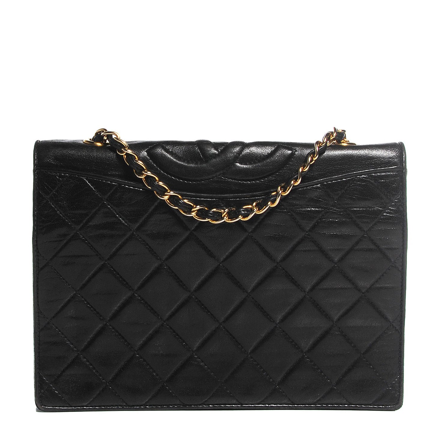 Lambskin Quilted CC Small Single Flap Black