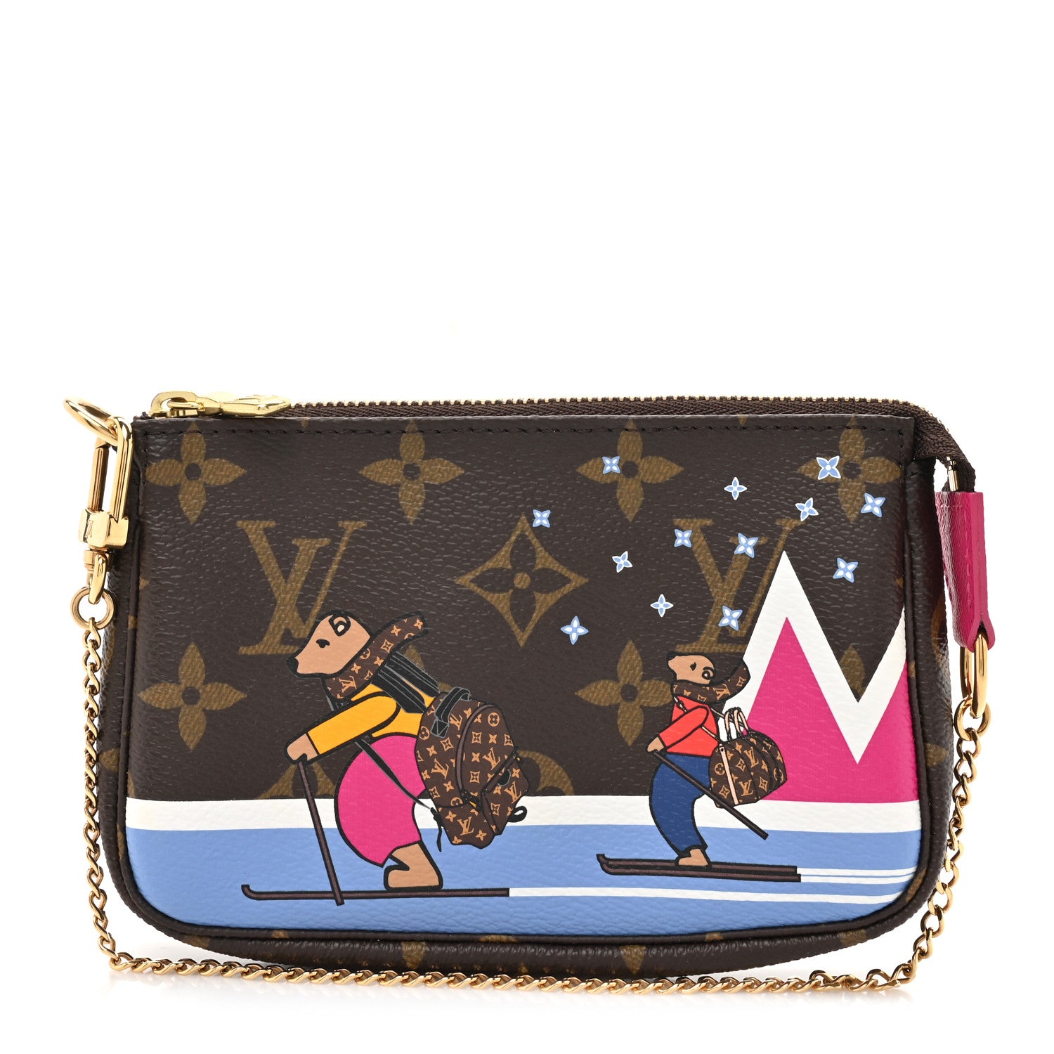 Louis Vuitton Monogram 2018 Christmas Animation Mini Bears Pochette Accessories 1 of 10