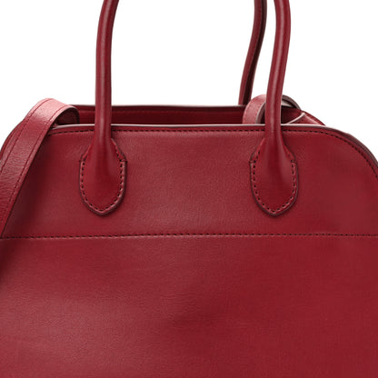The Row Polished Saddle Calfskin Soft Margaux 10 Bag Amaranto 7 of 9