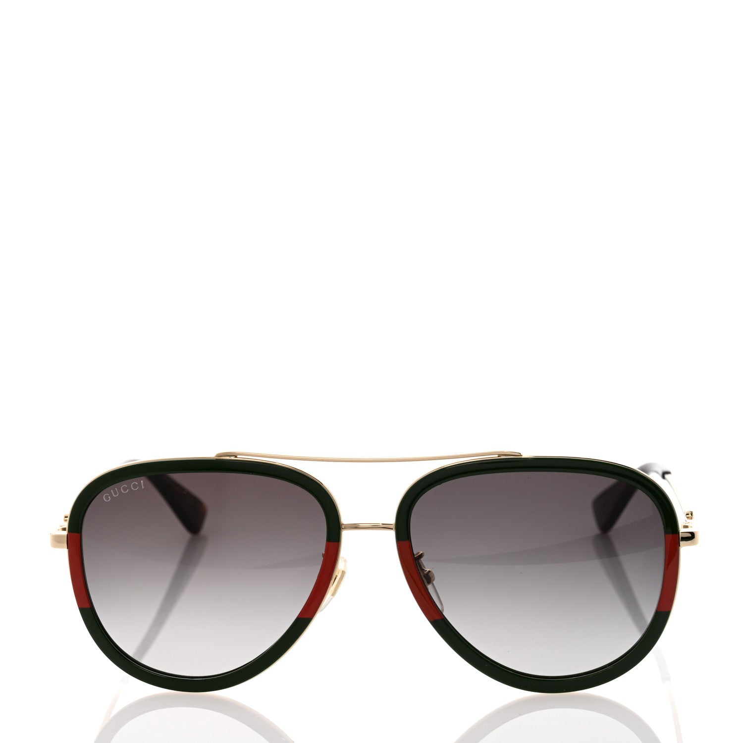 Gucci Acetate Web Aviator Sunglasses GG0062S Green Red 2 of 8