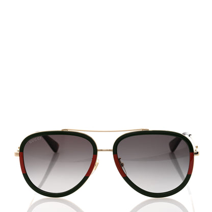 Gucci Acetate Web Aviator Sunglasses GG0062S Green Red 2 of 8