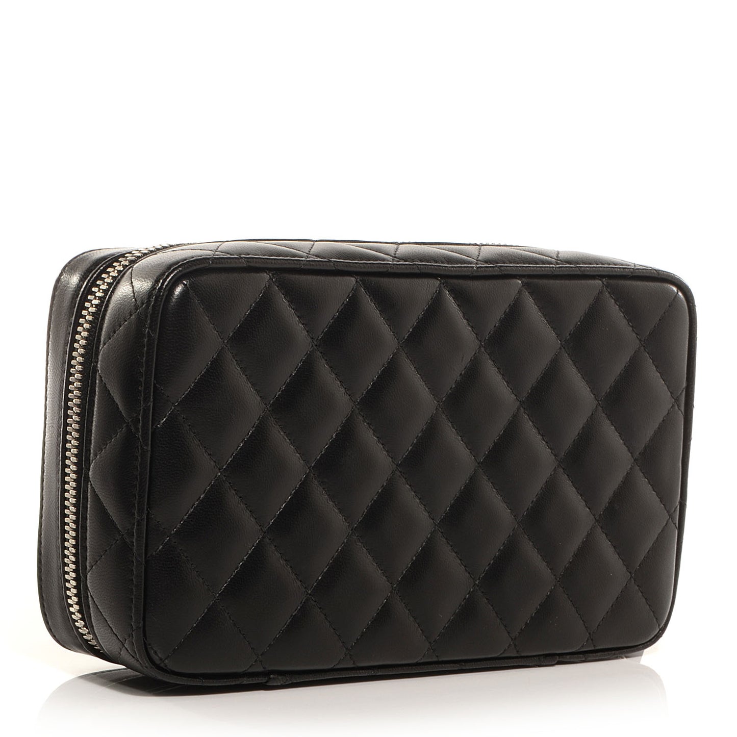 Lambskin Quilted Jewelry Case Black