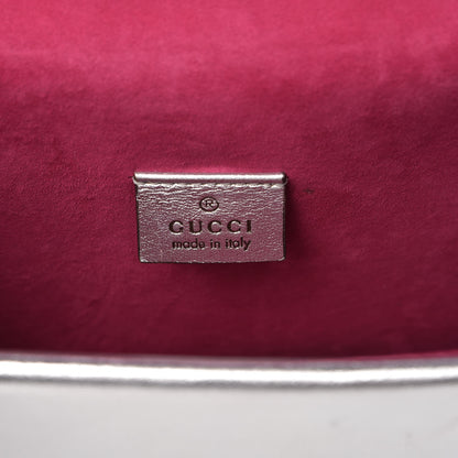 Gucci Metallic Calfskin Crystal Mini Dionysus Shoulder Bag Silver 7 of 11