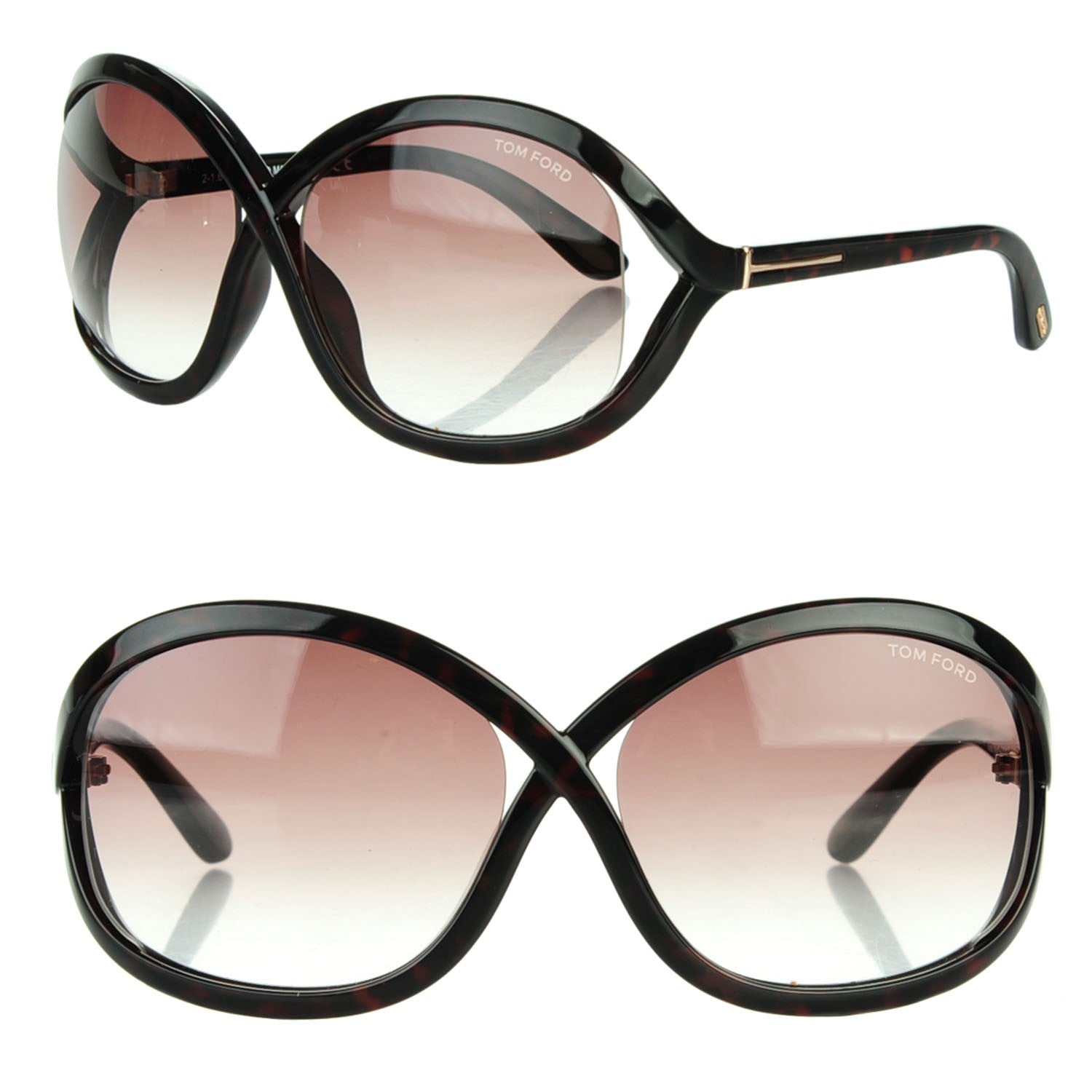 Tom Ford Sandra Crossover Sunglasses TF297 Havana Brown 1 of 5