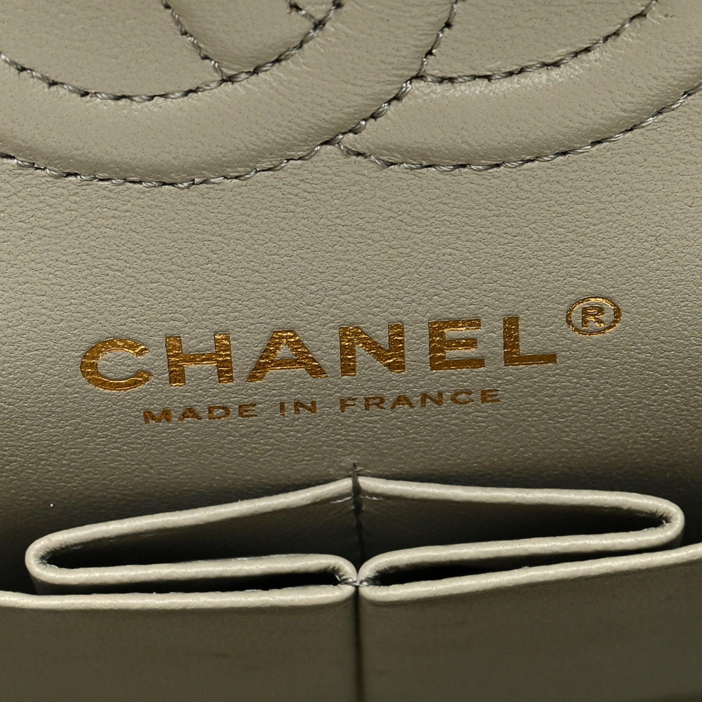Lambskin Quilted Small Double Flap Grey