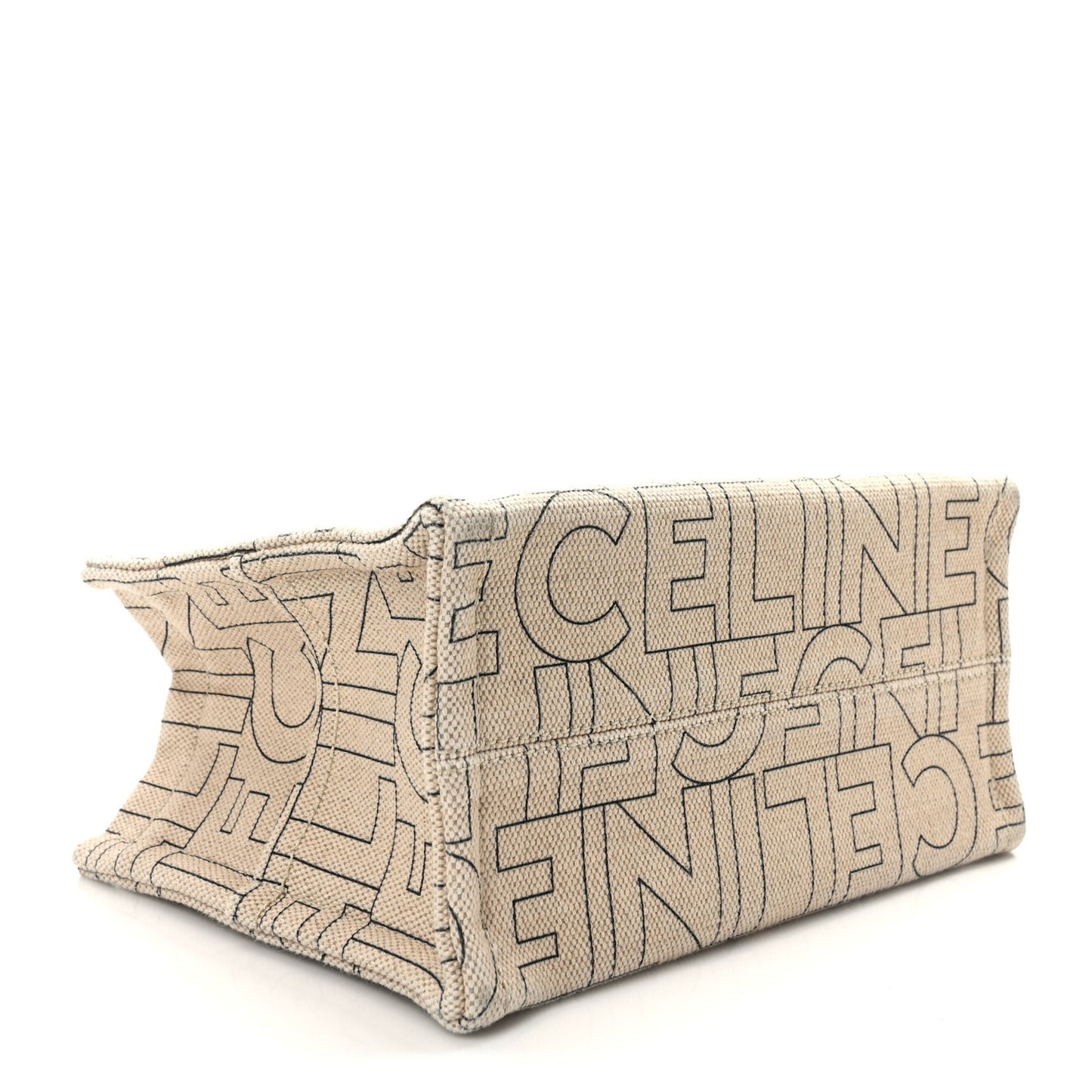 Canvas Calfskin All Over Print Small Cabas Thais Natural Tan