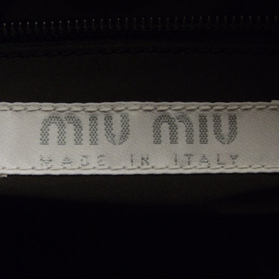Miu Miu Canvas Small Bow Tote Tan 9 of 11