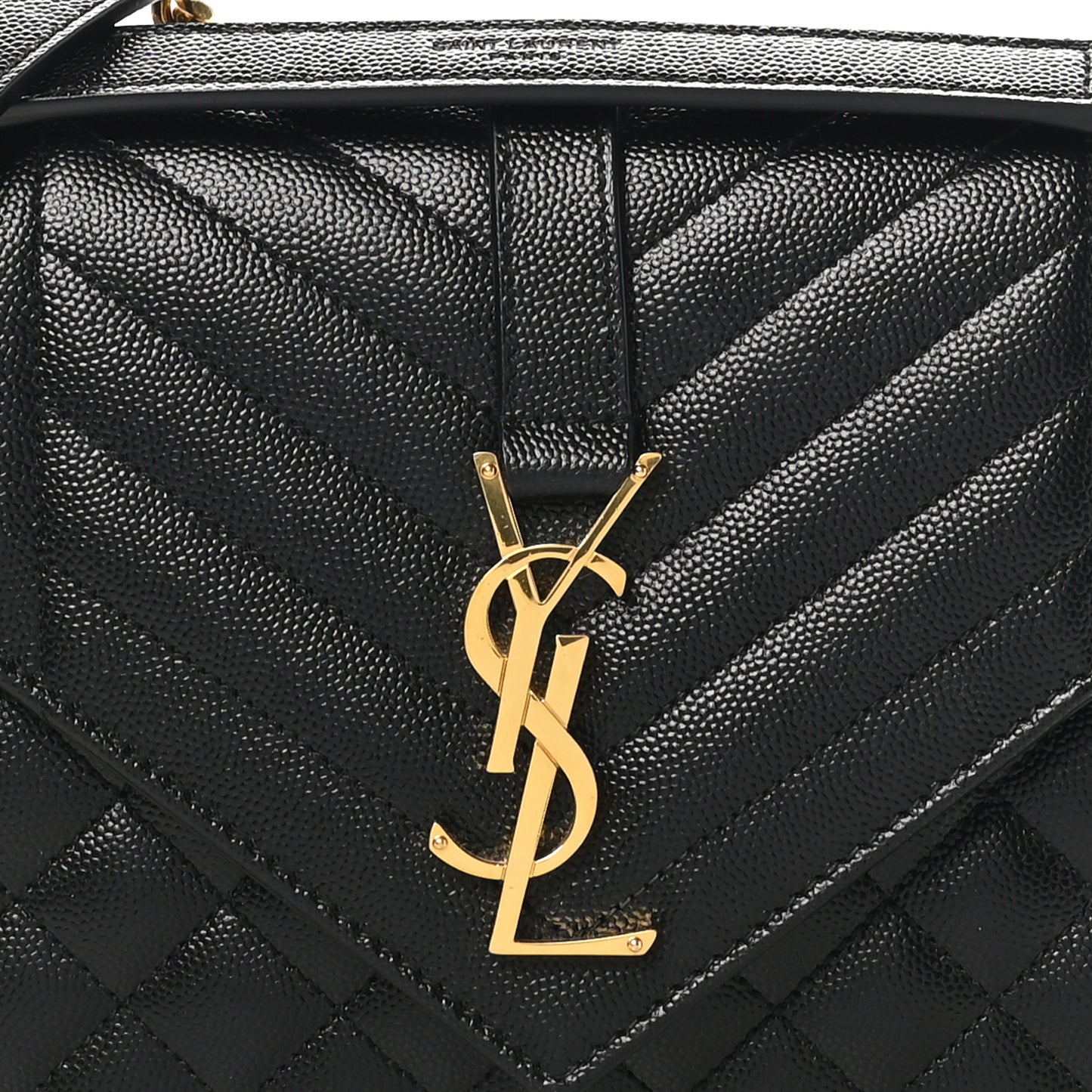 Grain De Poudre Textured Mixed Matelasse Triquilt Medium Monogram Satchel Black