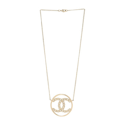 Chanel Baguette Crystal High Society CC Pendant Necklace Gold 3 of 5