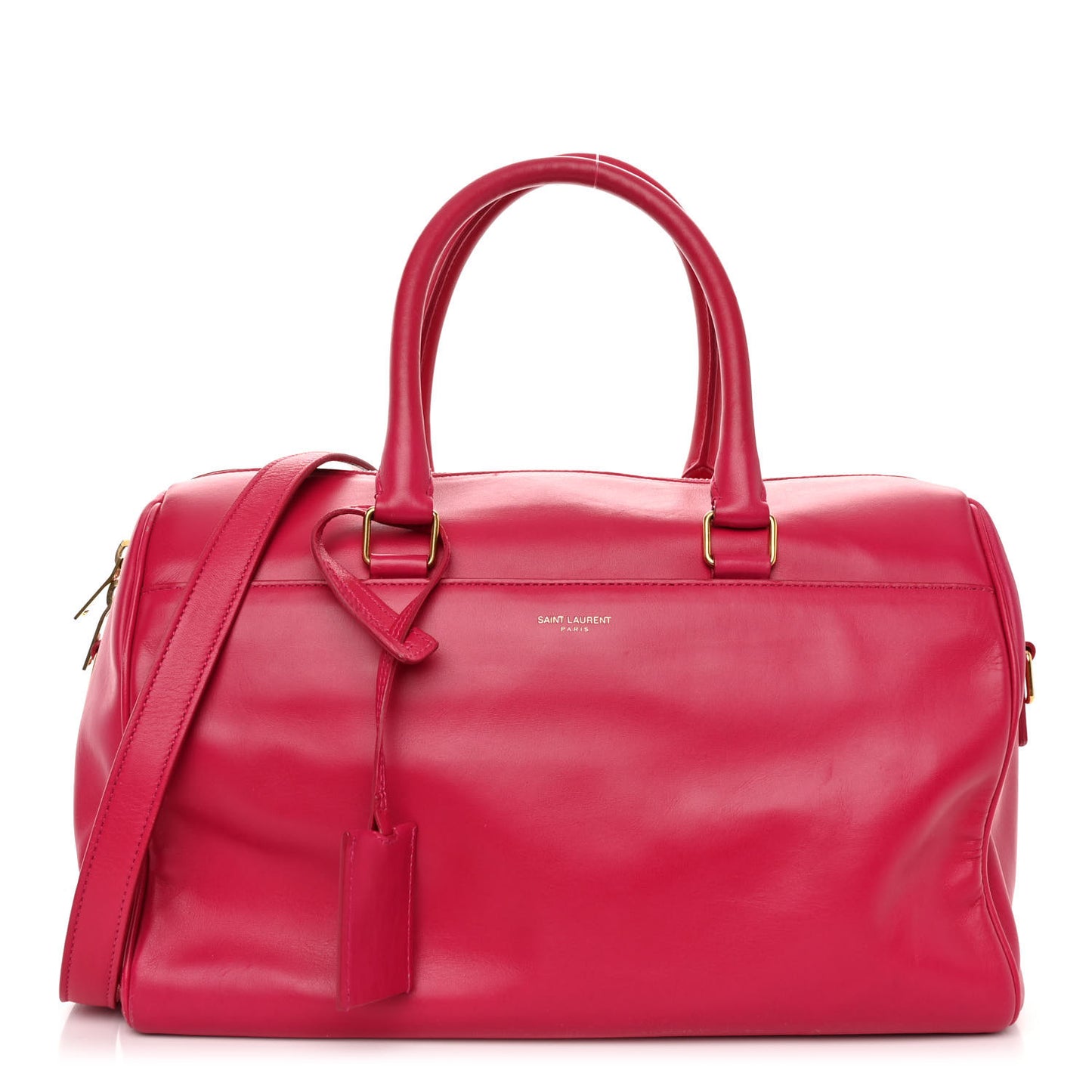 SAINT LAURENT Calfskin Classic Duffle 6 Fuchsia