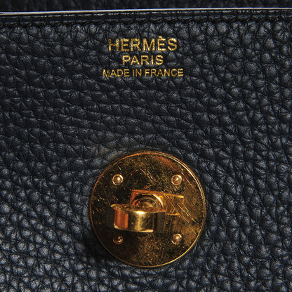 Hermes Taurillon Clemence Lindy 30 Bleu Ocean 7 of 18