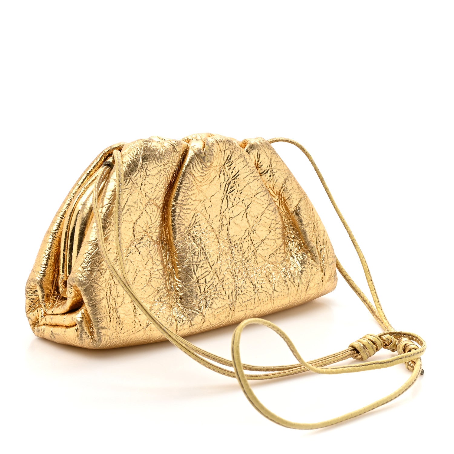 Bottega Veneta Metallic Crushed Calfskin The Mini Pouch Gold 3 of 12
