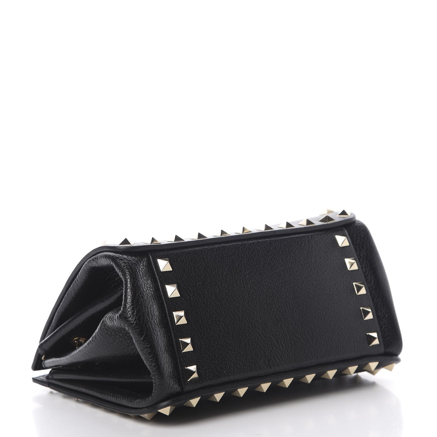 Calfskin Rockstud Mini Chain Shoulder Bag Black