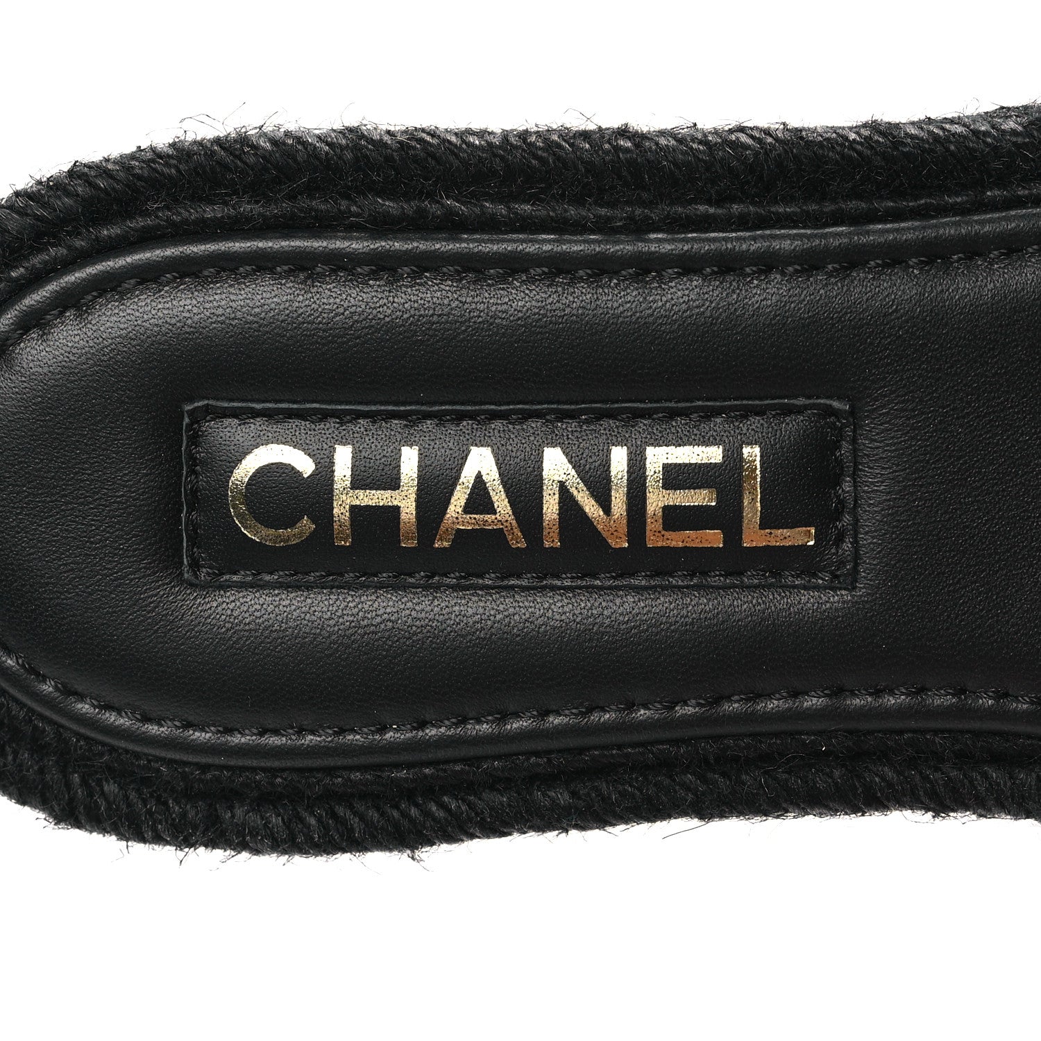Chanel Lambskin Espadrille Mule Sandals 38 Black 8 of 10