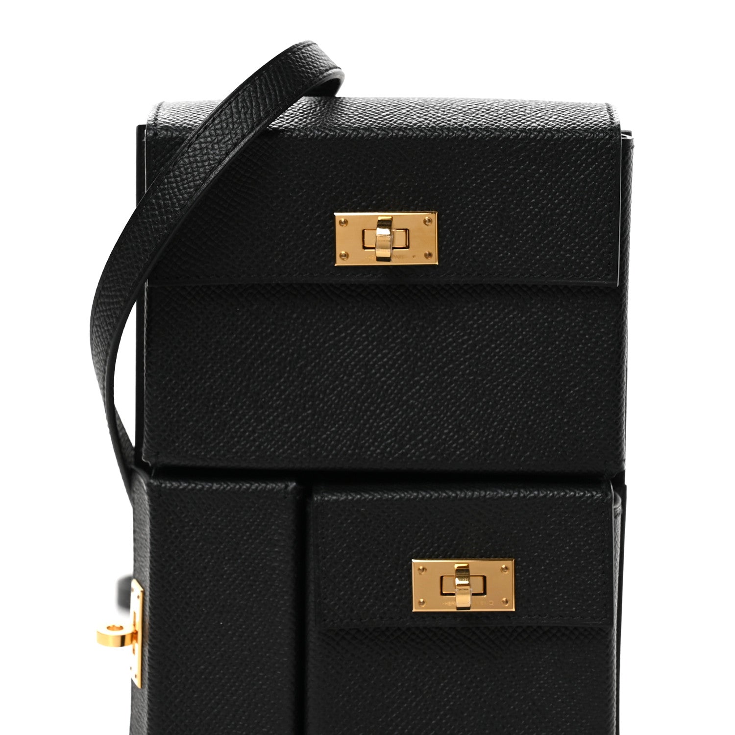 Hermes Epsom Kelly Multi Pocket Pochette To Go Black 8 of 11