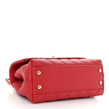 Chanel Caviar Quilted Mini Coco Handle Flap Red 4 of 10