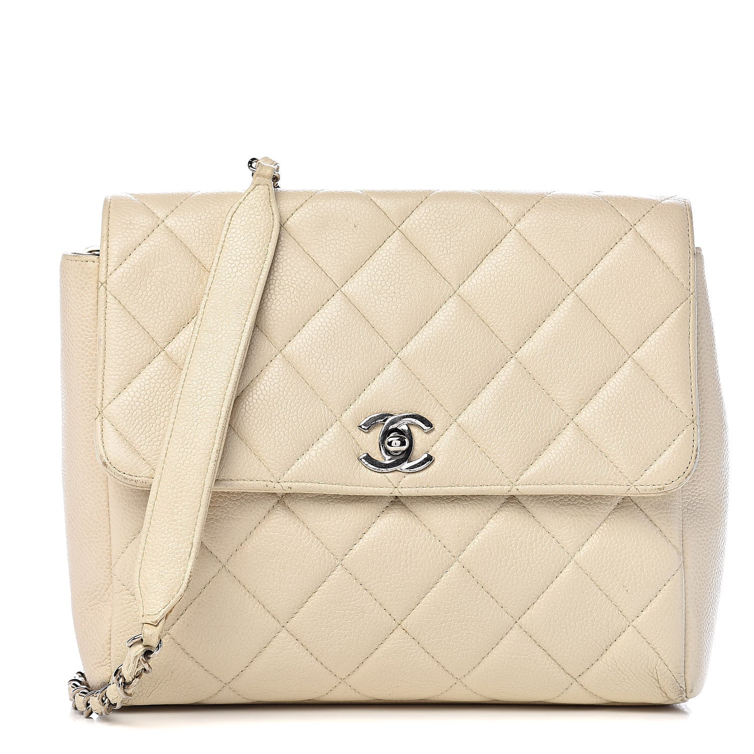 Chanel Caviar Quilted Small Single Flap Light Beige 1 of 21