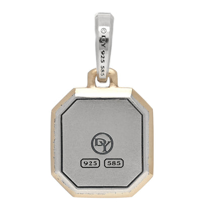 David Yurman Sterling Silver 14K Yellow Gold 17mm Amulet Initial B Pendant 3 of 5