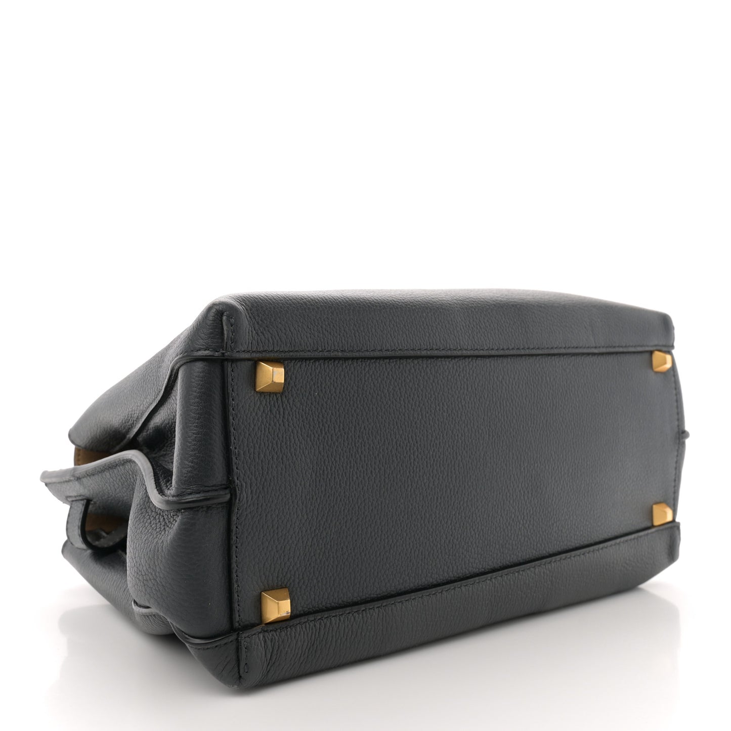 Grained Calfskin Medium Milla Tote Phantom Grey