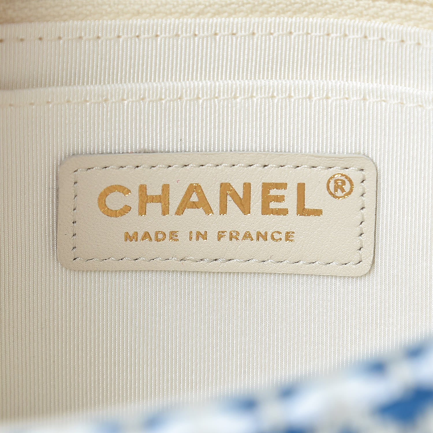 Chanel Lambskin Cotton Woven Mini Flap Blue White 6 of 7