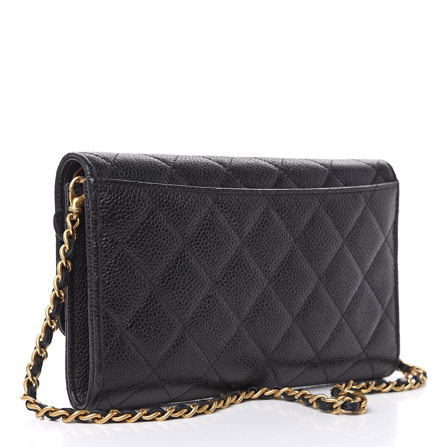 Chanel Caviar Quilted Wallet on Removable Chain Black 3 of 12