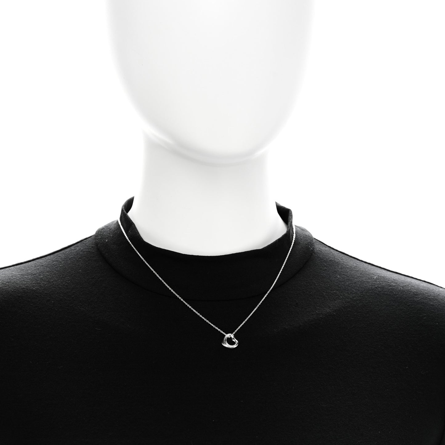 Sterling Silver 11mm Elsa Peretti Open Heart Pendant Necklace
