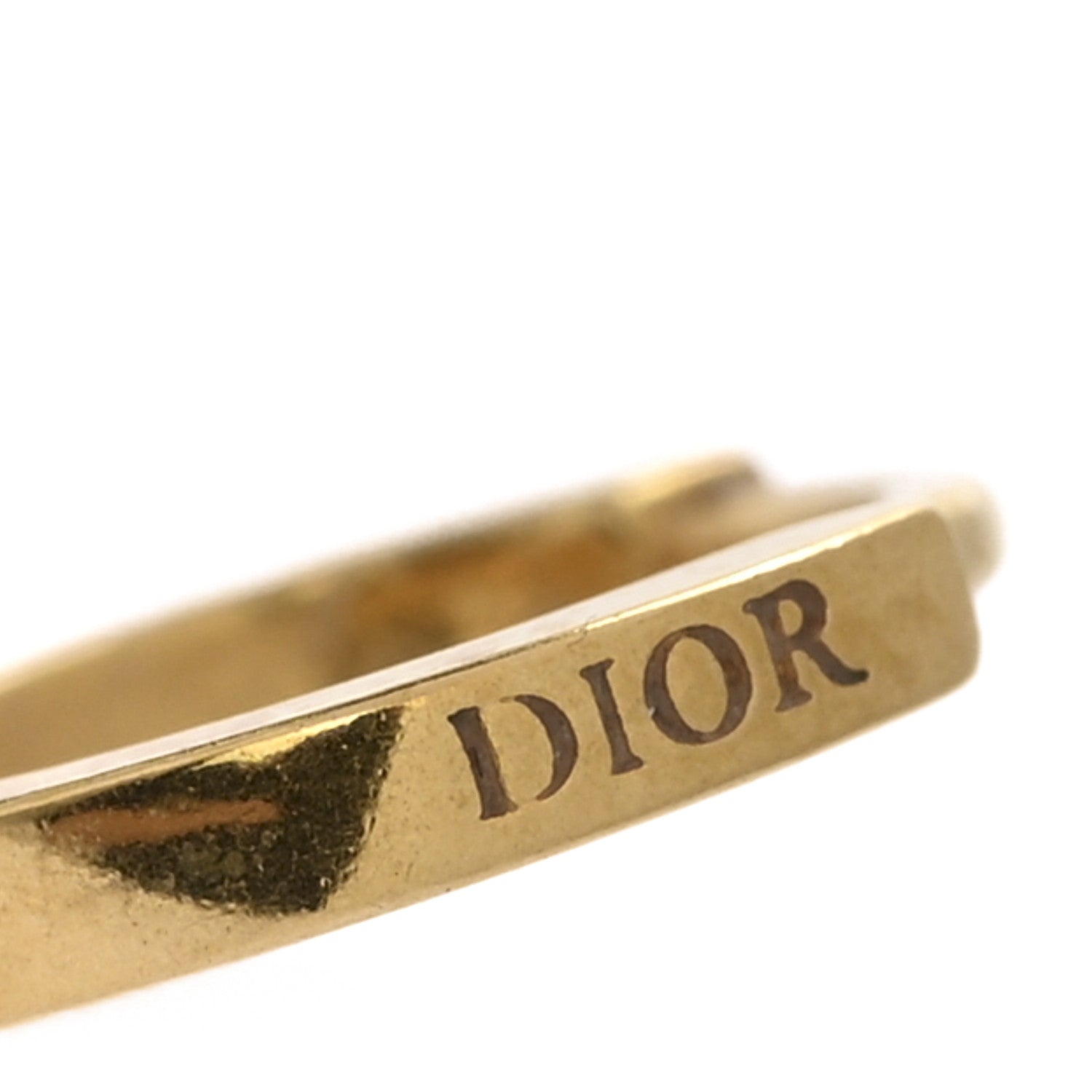 Christian Dior Metal CD Earrings Aged Gold 4 of 5