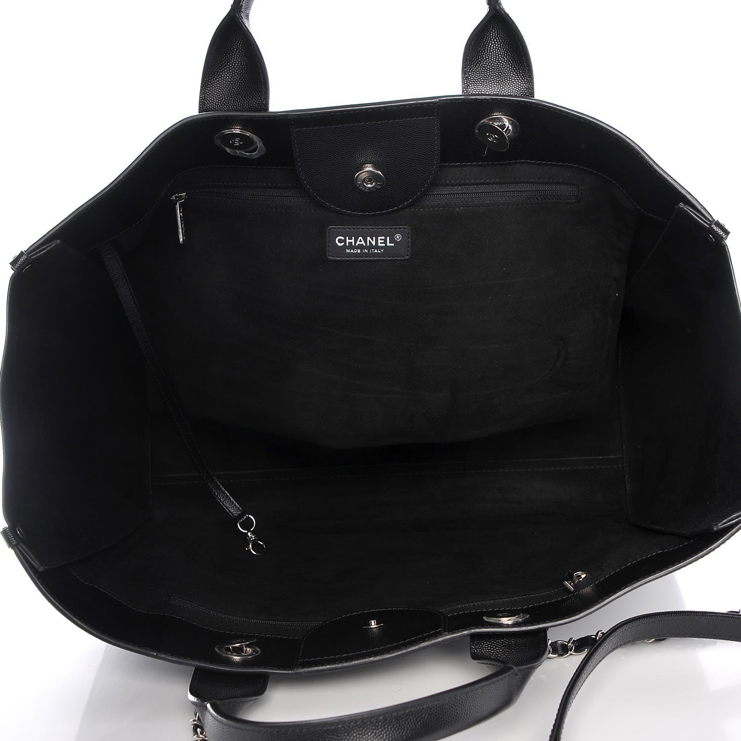 Chanel Caviar Extra Large Studded Deauville Tote Black 5 of 7