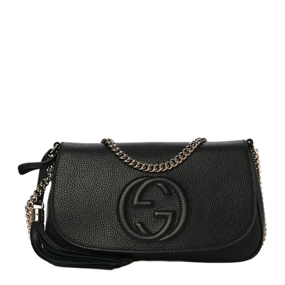 Gucci Pebbled Calfskin Medium Soho Flap Crossbody Black 1 of 12