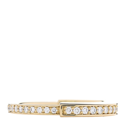 Tiffany 18K Yellow Gold Diamond Lock Pave Ring 53 6.5 1 of 5