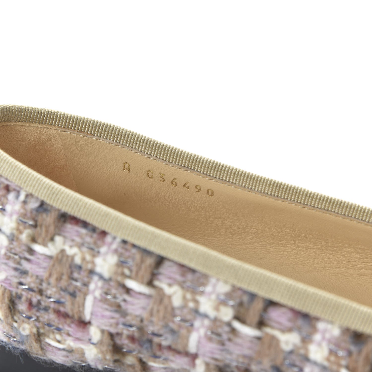 Chanel Tweed Cap Toe Ballerina Flats 41 Pink Beige Black 8 of 9