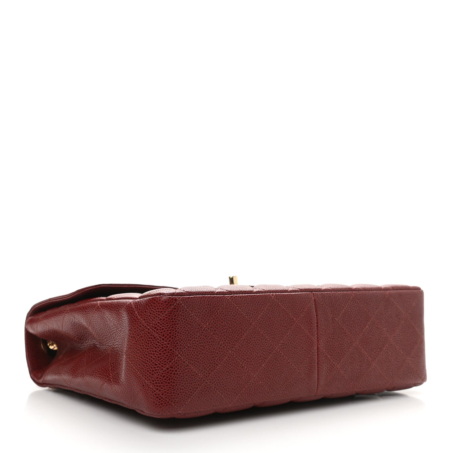 Caviar Quilted Jumbo Single Flap Bordeaux