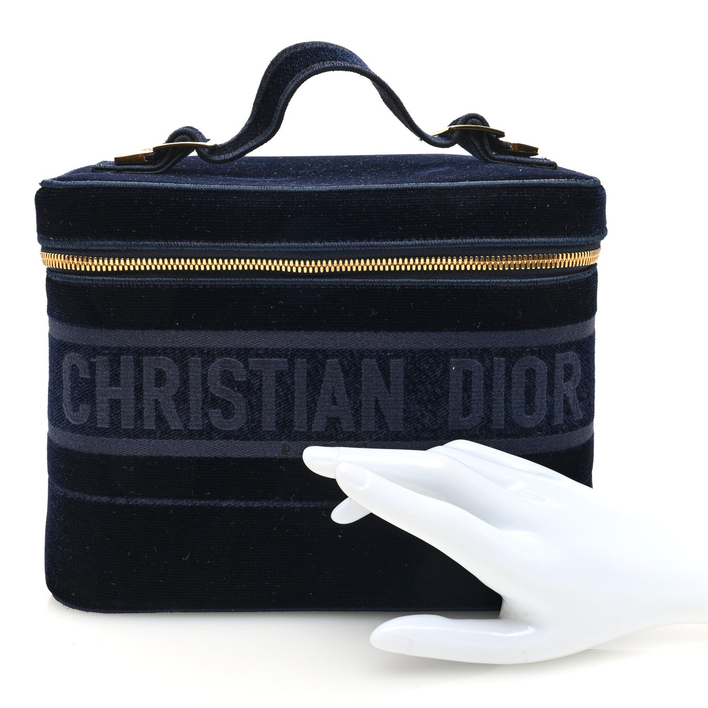 Velvet Cannage Diortravel Vanity Case Blue