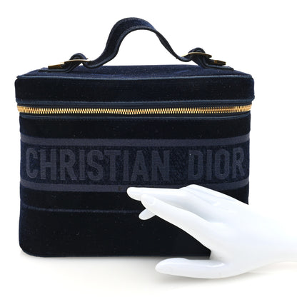 Christian Dior Velvet Cannage Diortravel Vanity Case Blue 2 of 6